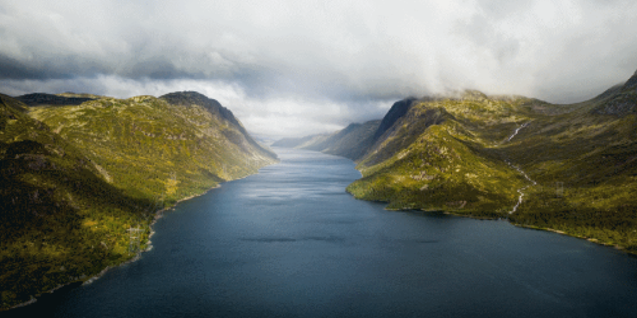 Mountains and fjord